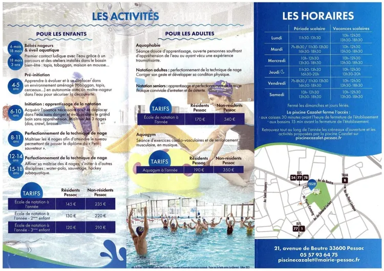 Plaquette recto piscine Cazalet 2025