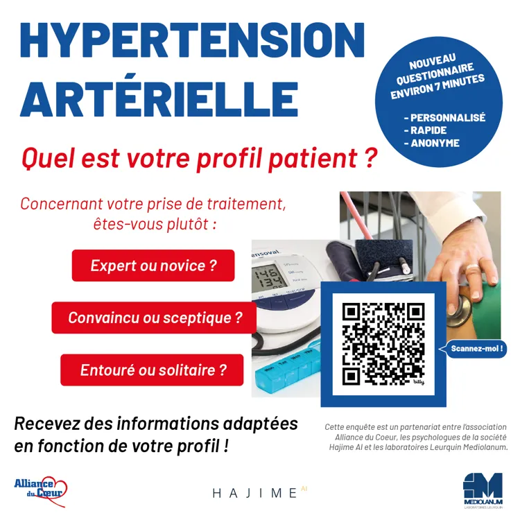 Hypertension artérielle + qr code Alliance du Coeur